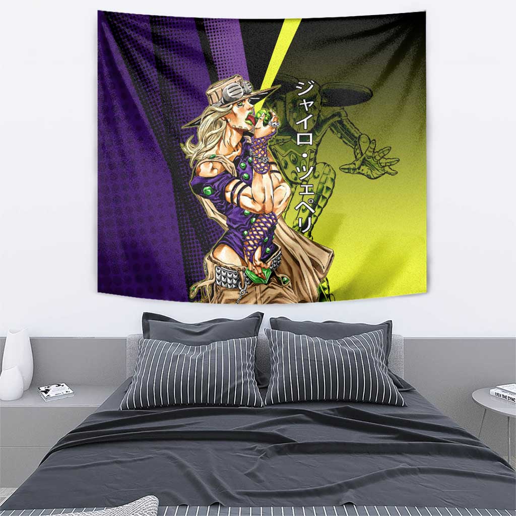 Gyro Zeppeli JoJo’s Bizarre Adventure Tapestry with Spin Pose and Vibrant - The Mazicc