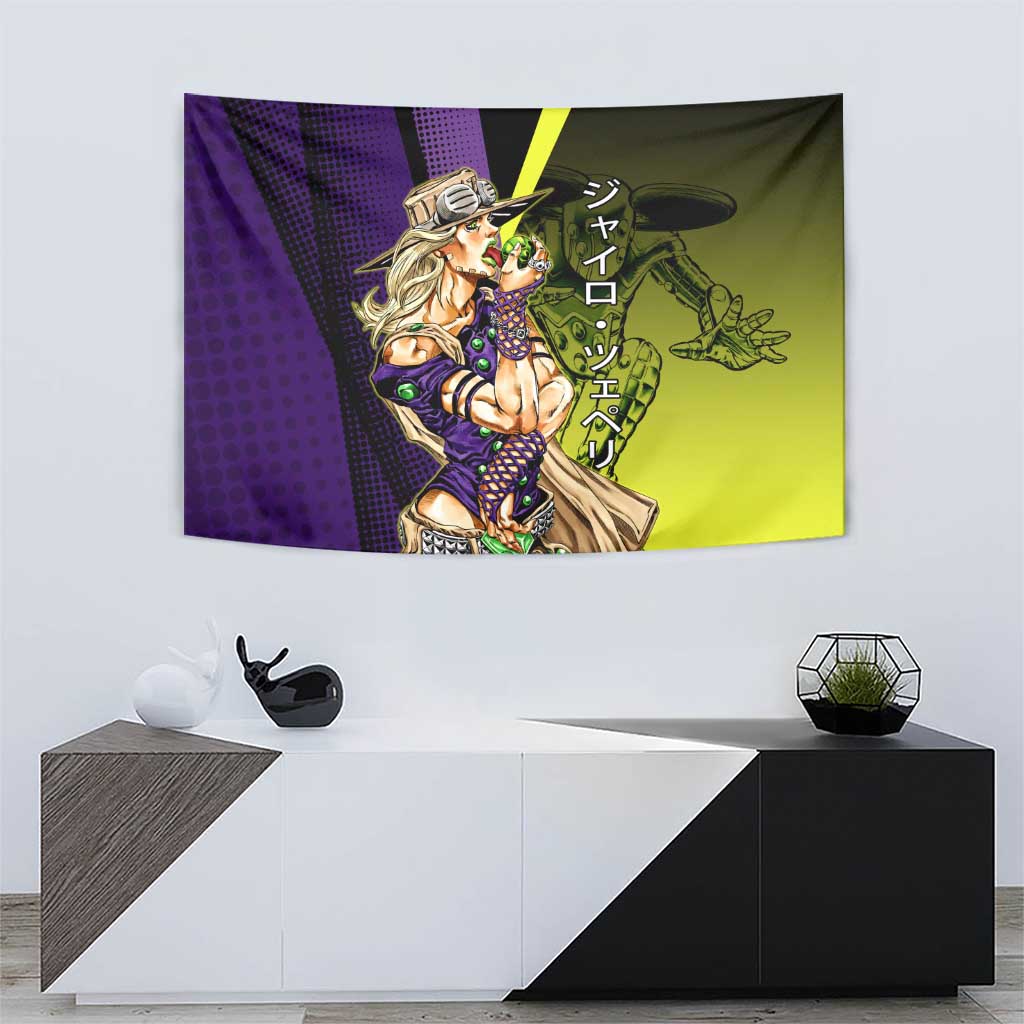 Gyro Zeppeli JoJo’s Bizarre Adventure Tapestry with Spin Pose and Vibrant - The Mazicc