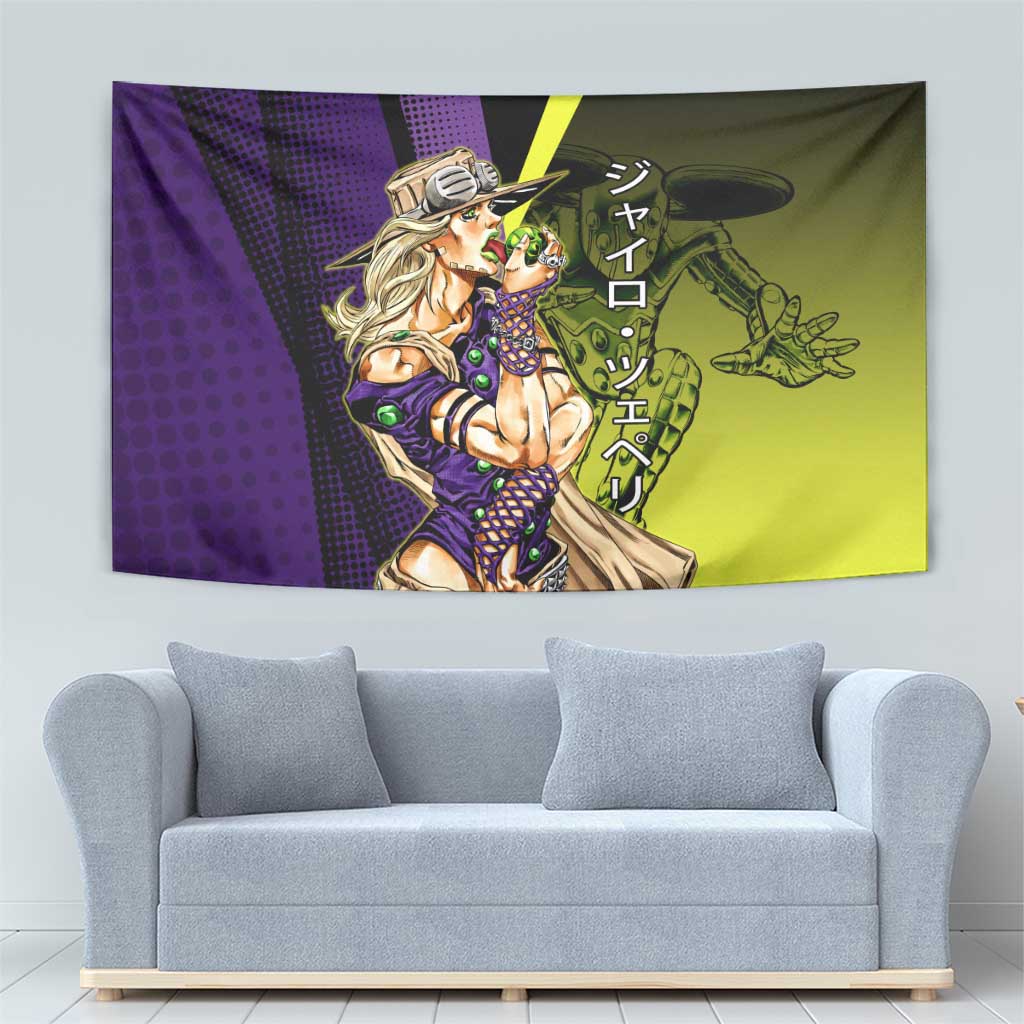 Gyro Zeppeli JoJo’s Bizarre Adventure Tapestry with Spin Pose and Vibrant - The Mazicc