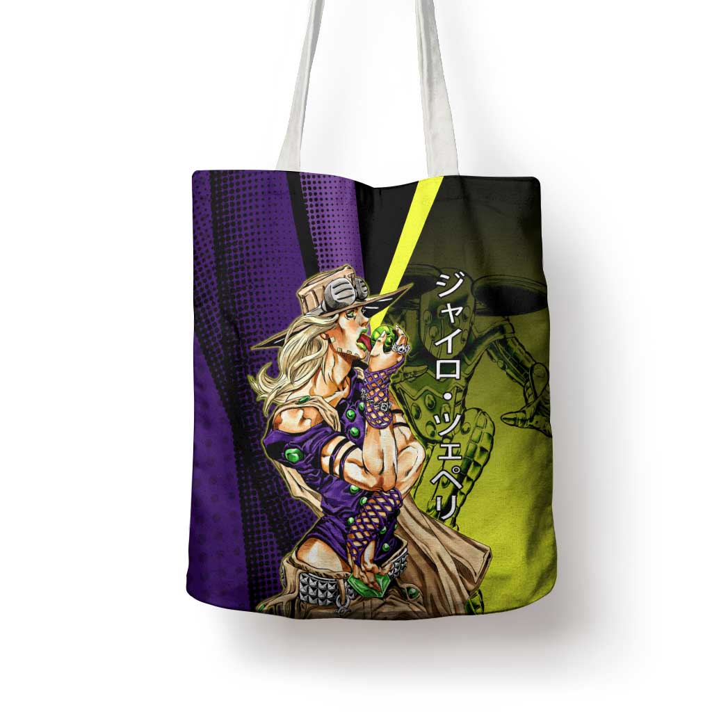 Gyro Zeppeli JoJo’s Bizarre Adventure Tote Bag with Spin Pose and Vibrant - The Mazicc