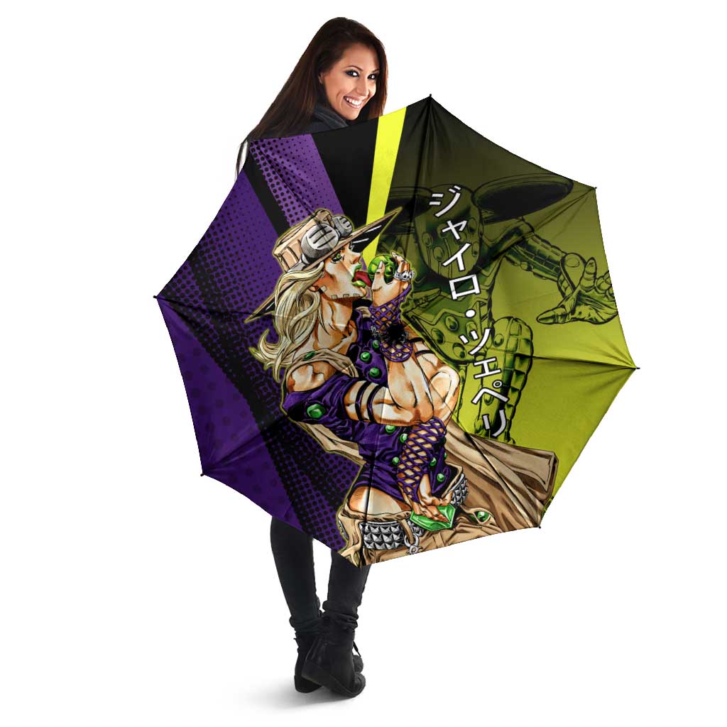 Gyro Zeppeli JoJo’s Bizarre Adventure Umbrella with Spin Pose and Vibrant - The Mazicc