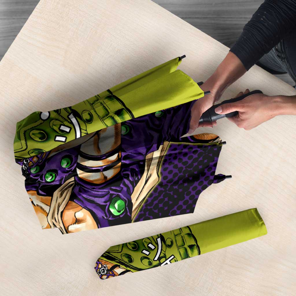 Gyro Zeppeli JoJo’s Bizarre Adventure Umbrella with Spin Pose and Vibrant - The Mazicc