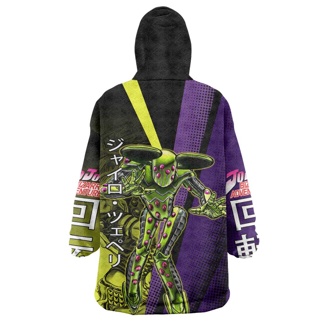 Gyro Zeppeli JoJo’s Bizarre Adventure Wearable Blanket Hoodie with Spin Pose and Vibrant - The Mazicc