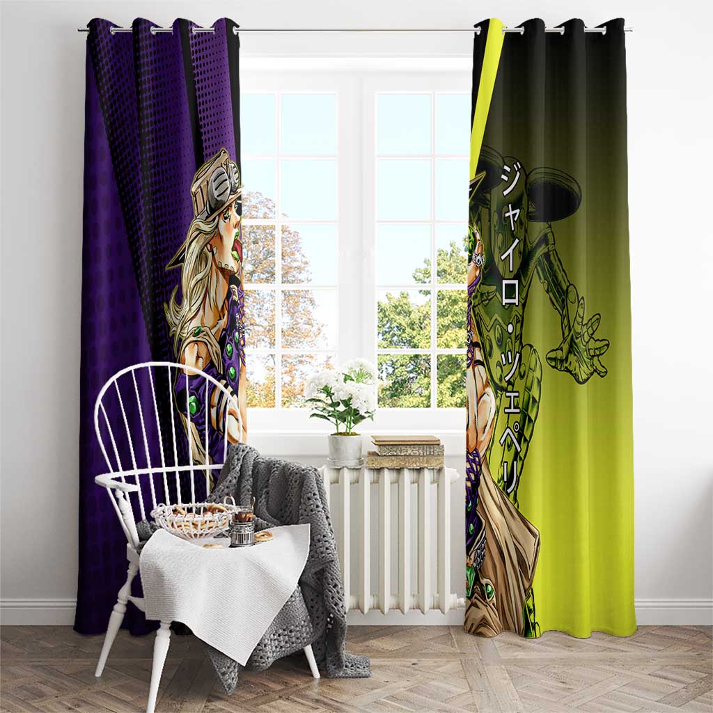 Gyro Zeppeli JoJo’s Bizarre Adventure Window Curtain with Spin Pose and Vibrant - The Mazicc