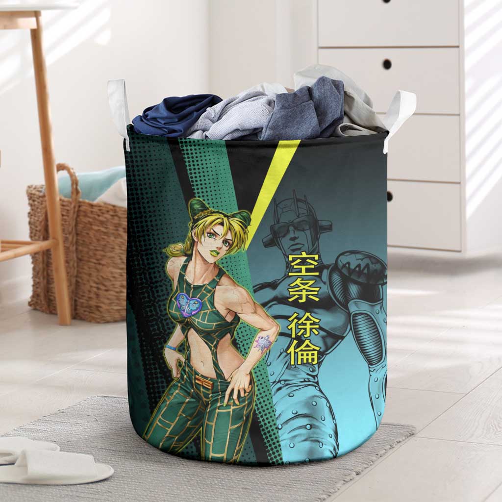 Jolyne Cujoh JoJo’s Bizarre Adventure Laundry Basket with Stone Free Stand - The Mazicc