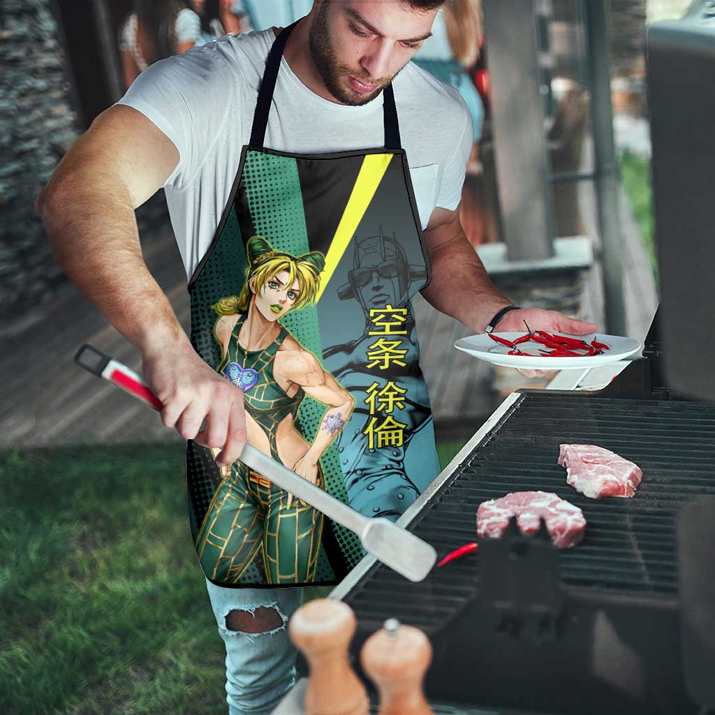 Jolyne Cujoh JoJo’s Bizarre Adventure Apron with Stone Free Stand - The Mazicc
