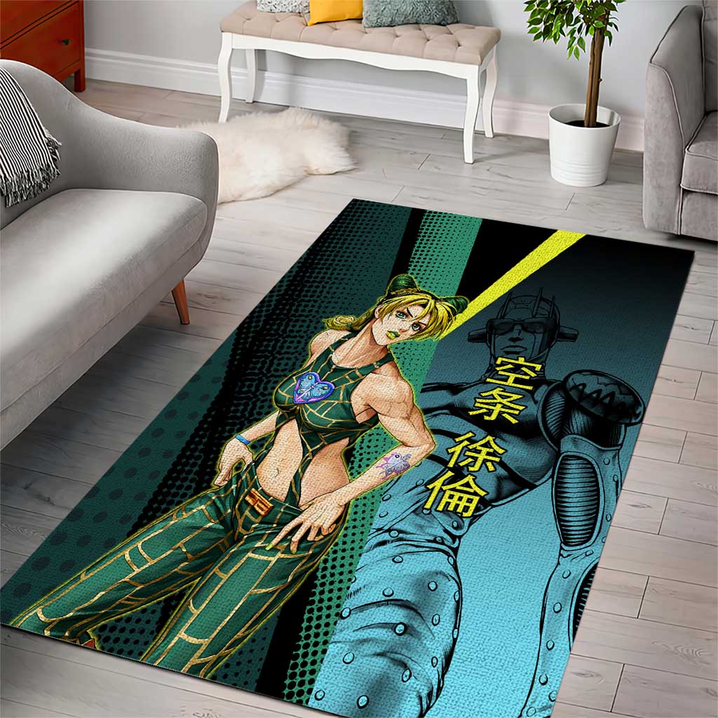 Jolyne Cujoh JoJo’s Bizarre Adventure Area Rug with Stone Free Stand - The Mazicc