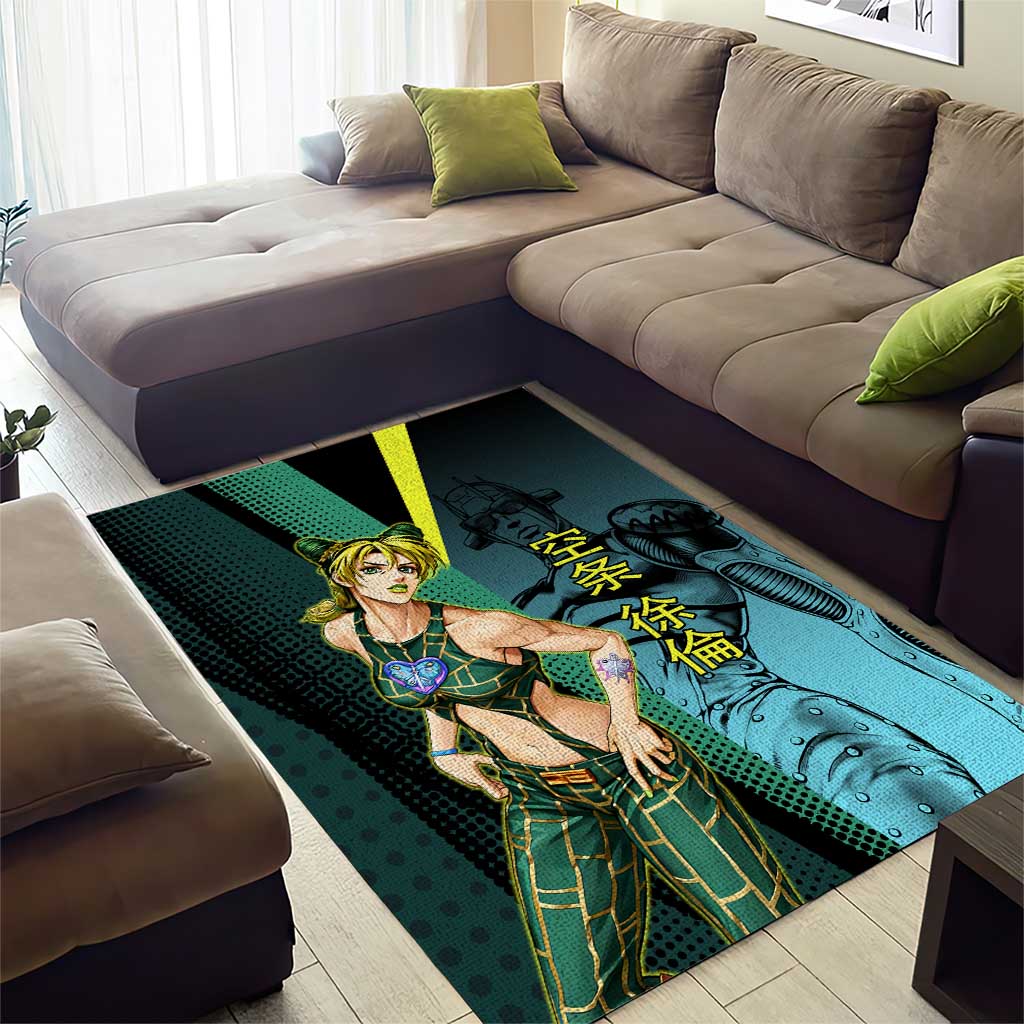 Jolyne Cujoh JoJo’s Bizarre Adventure Area Rug with Stone Free Stand - The Mazicc