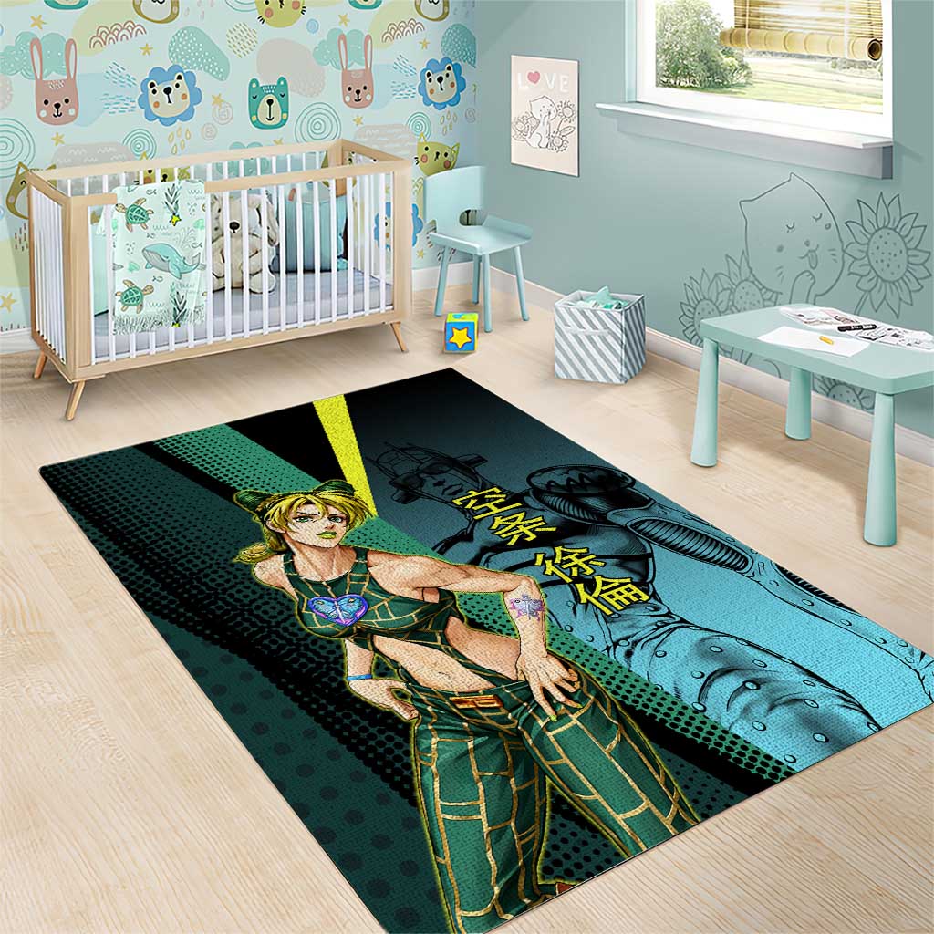 Jolyne Cujoh JoJo’s Bizarre Adventure Area Rug with Stone Free Stand - The Mazicc