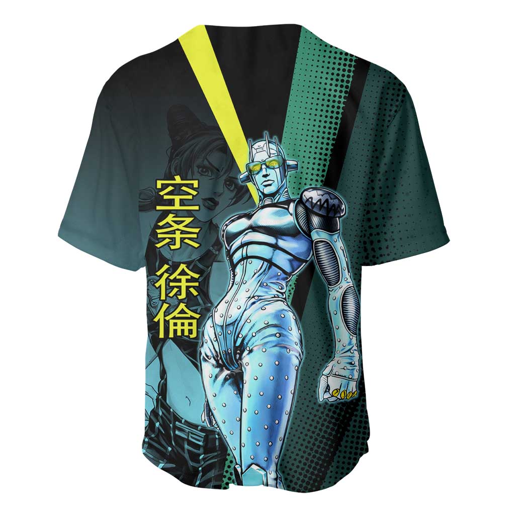 Jolyne Cujoh JoJo’s Bizarre Adventure Baseball Jersey with Stone Free Stand - The Mazicc