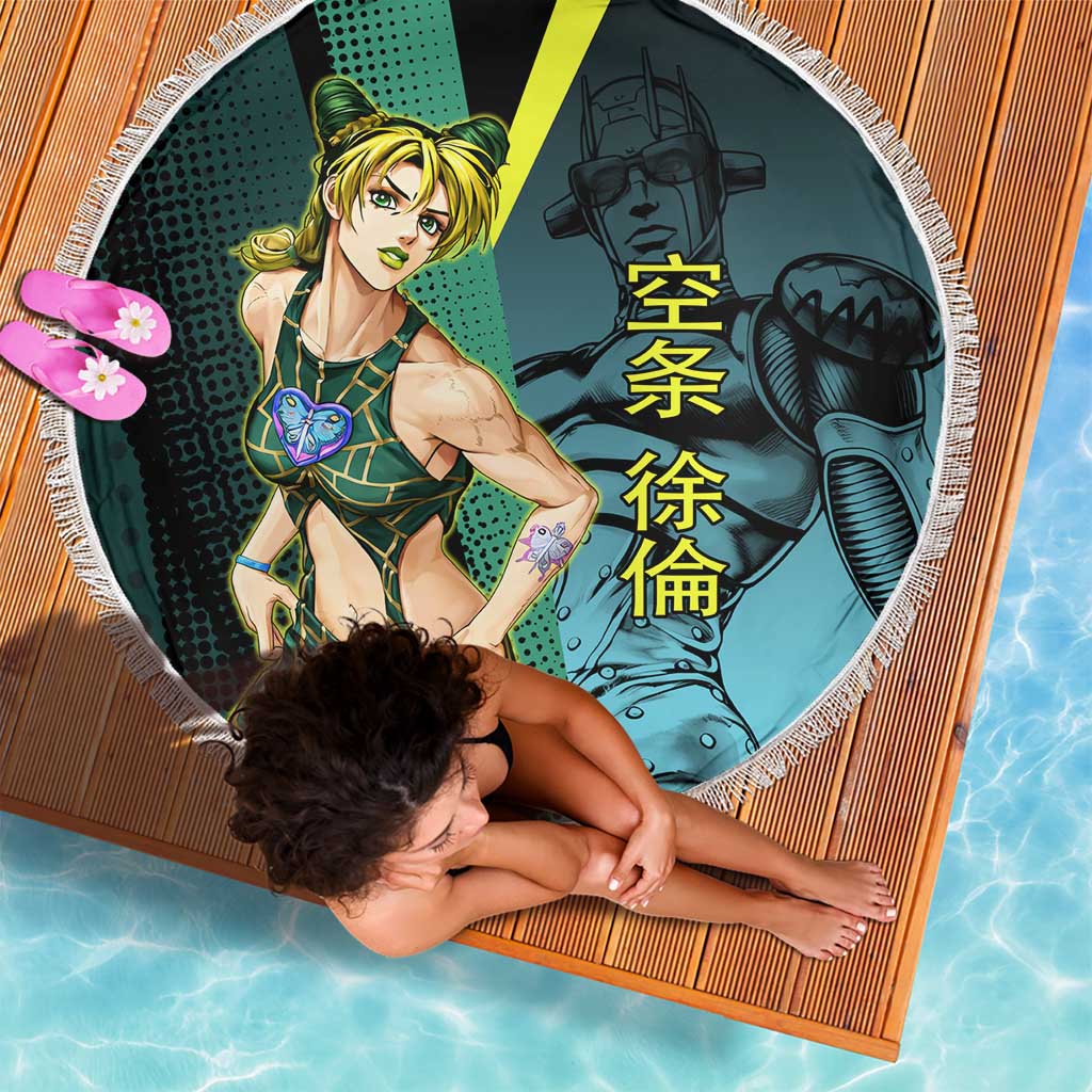 Jolyne Cujoh JoJo’s Bizarre Adventure Beach Blanket with Stone Free Stand - The Mazicc