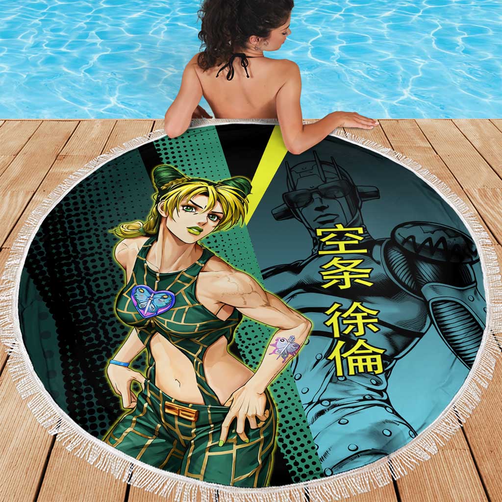 Jolyne Cujoh JoJo’s Bizarre Adventure Beach Blanket with Stone Free Stand - The Mazicc