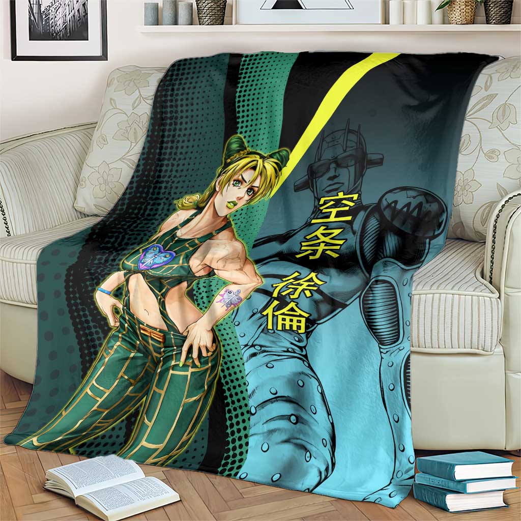 Jolyne Cujoh JoJo’s Bizarre Adventure Blanket with Stone Free Stand - The Mazicc