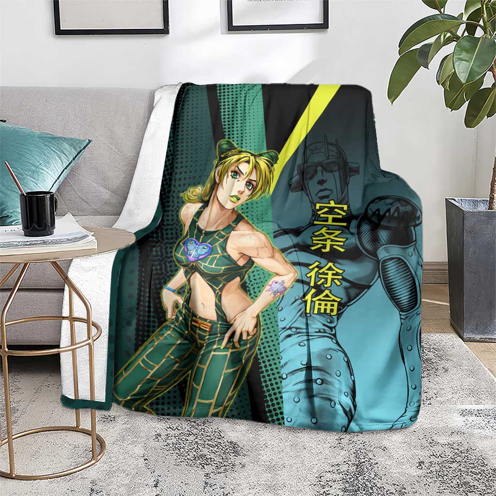 Jolyne Cujoh JoJo’s Bizarre Adventure Blanket with Stone Free Stand - The Mazicc