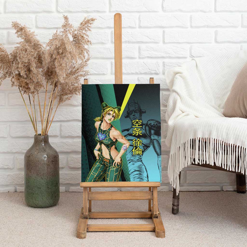 Jolyne Cujoh JoJo’s Bizarre Adventure Canvas Wall Art with Stone Free Stand - The Mazicc