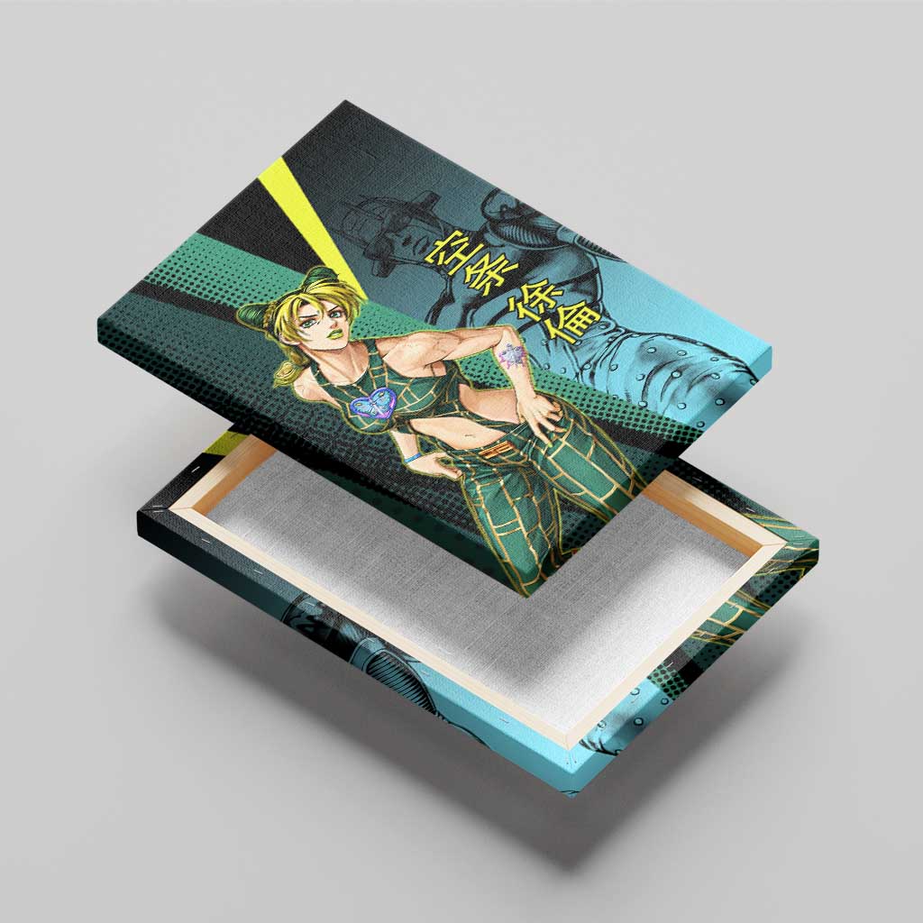 Jolyne Cujoh JoJo’s Bizarre Adventure Canvas Wall Art with Stone Free Stand - The Mazicc