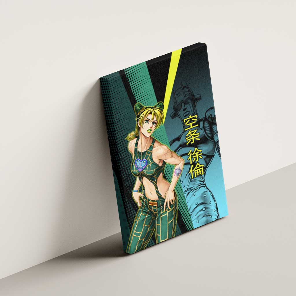 Jolyne Cujoh JoJo’s Bizarre Adventure Canvas Wall Art with Stone Free Stand - The Mazicc
