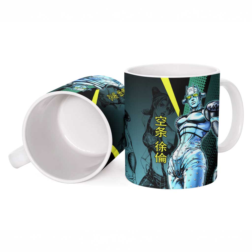 Jolyne Cujoh JoJo’s Bizarre Adventure Ceramic Mug with Stone Free Stand - The Mazicc
