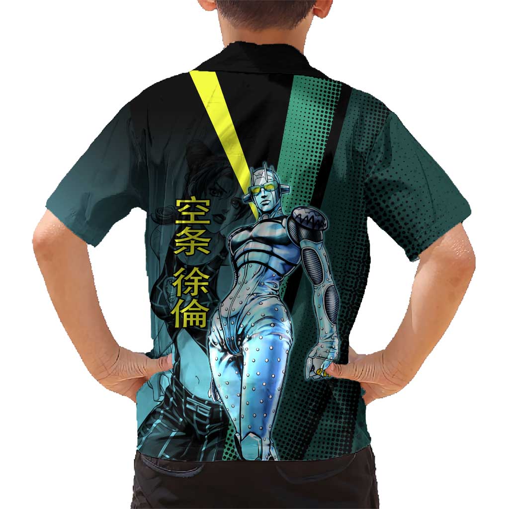 Jolyne Cujoh JoJo’s Bizarre Adventure Family Matching Long Sleeve Bodycon Dress and Hawaiian Shirt with Stone Free Stand