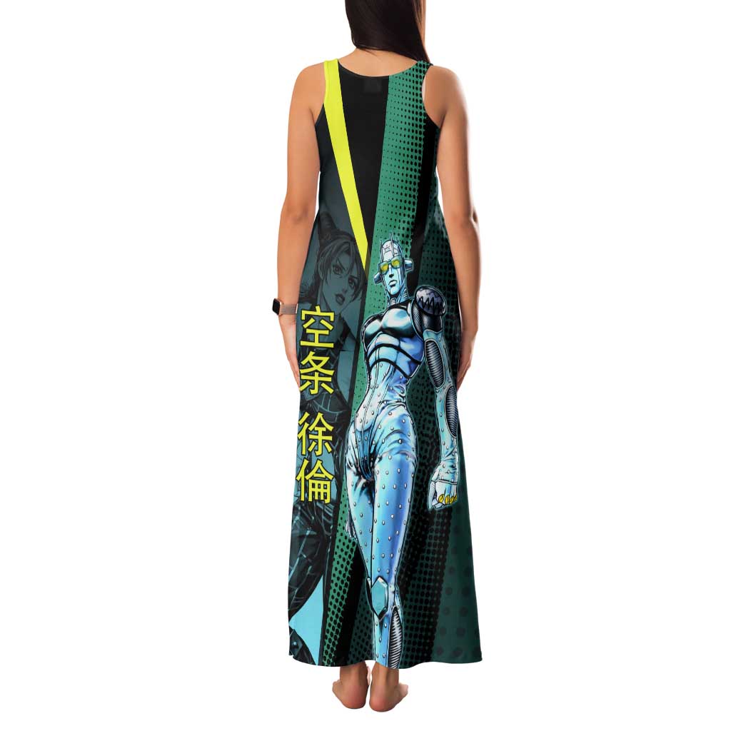 Jolyne Cujoh JoJo’s Bizarre Adventure Family Matching Tank Maxi Dress and Hawaiian Shirt with Stone Free Stand