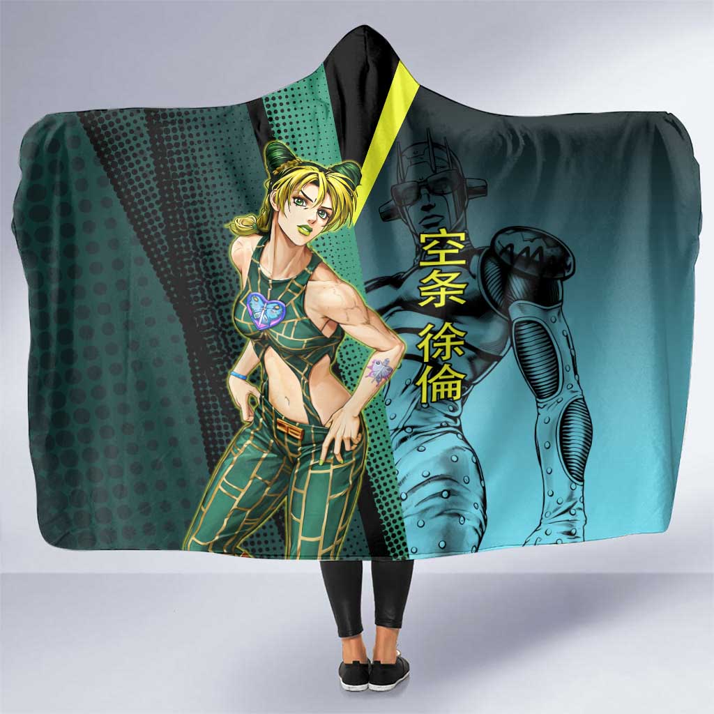 Jolyne Cujoh JoJo’s Bizarre Adventure Hooded Blanket with Stone Free Stand - The Mazicc