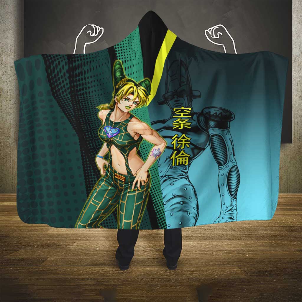 Jolyne Cujoh JoJo’s Bizarre Adventure Hooded Blanket with Stone Free Stand - The Mazicc