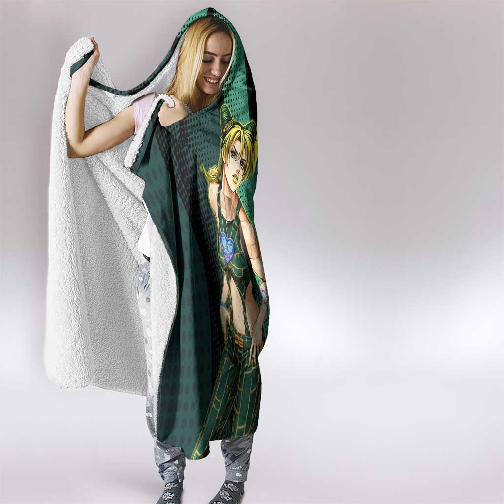 Jolyne Cujoh JoJo’s Bizarre Adventure Hooded Blanket with Stone Free Stand - The Mazicc