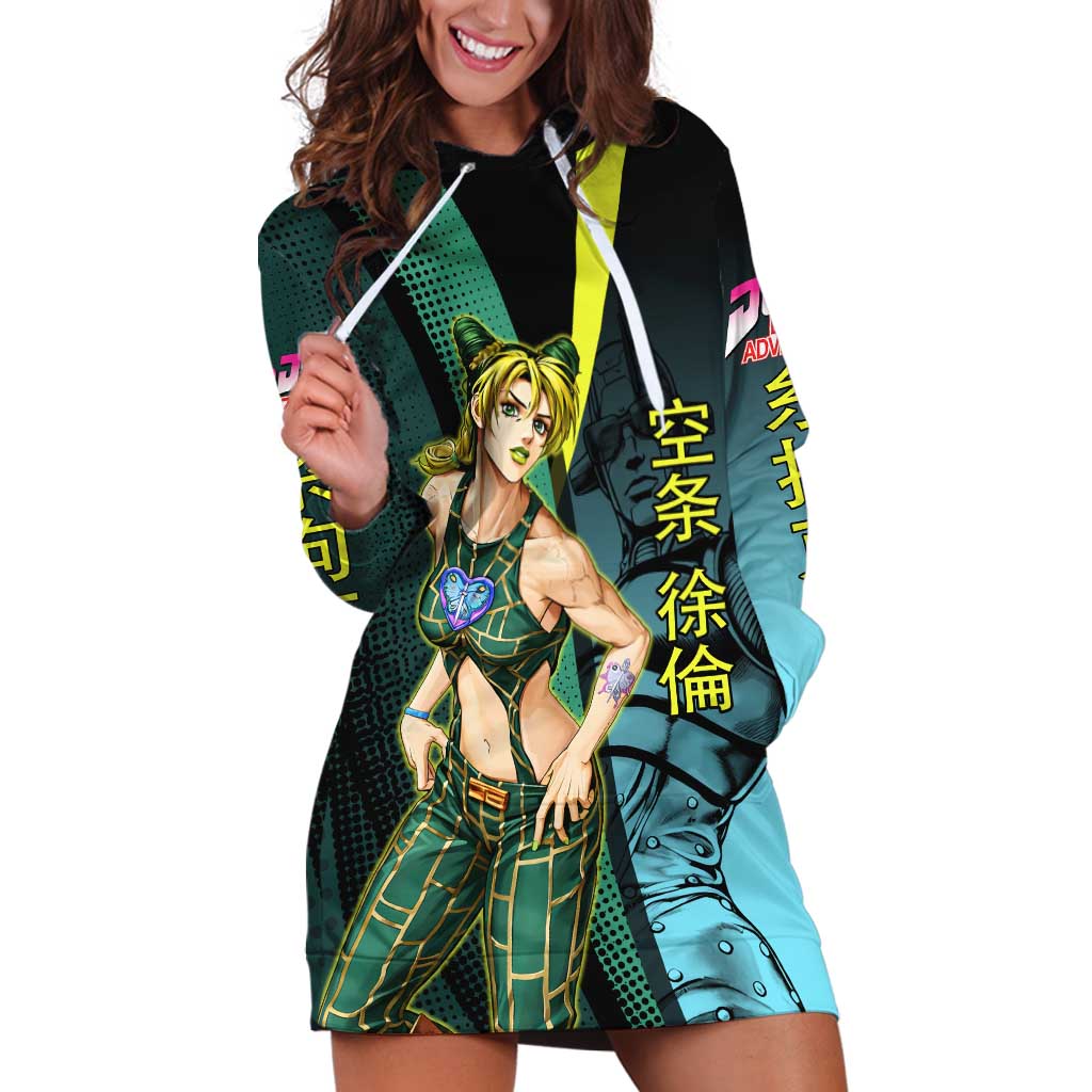 Jolyne Cujoh JoJo’s Bizarre Adventure Hoodie Dress with Stone Free Stand - The Mazicc
