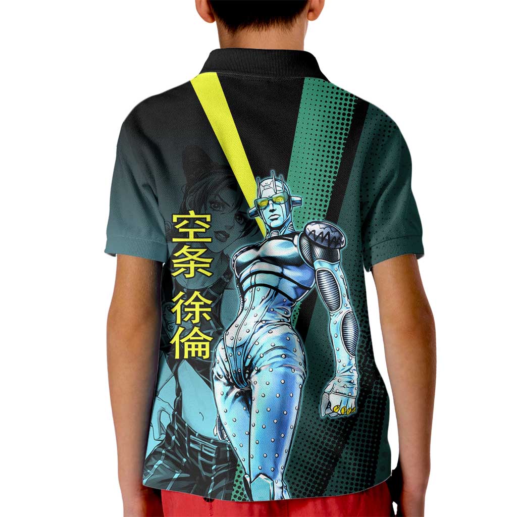 Jolyne Cujoh JoJo’s Bizarre Adventure Kid Polo Shirt with Stone Free Stand - The Mazicc
