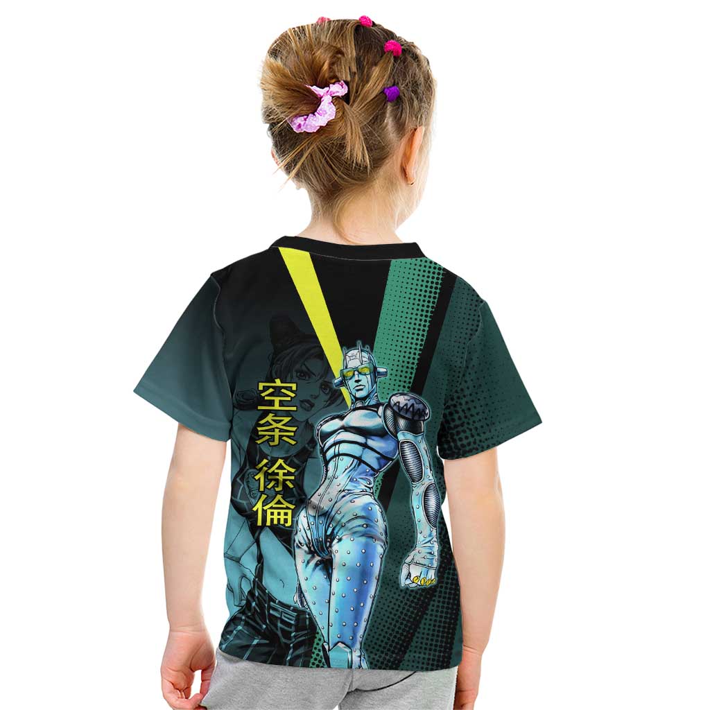 Jolyne Cujoh JoJo’s Bizarre Adventure Kid T Shirt with Stone Free Stand - The Mazicc