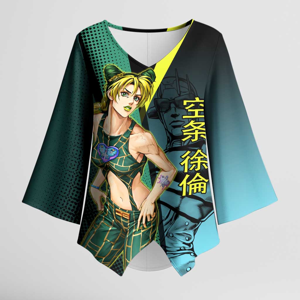 Jolyne Cujoh JoJo’s Bizarre Adventure Kimono Sleeve Blouse with Stone Free Stand - The Mazicc