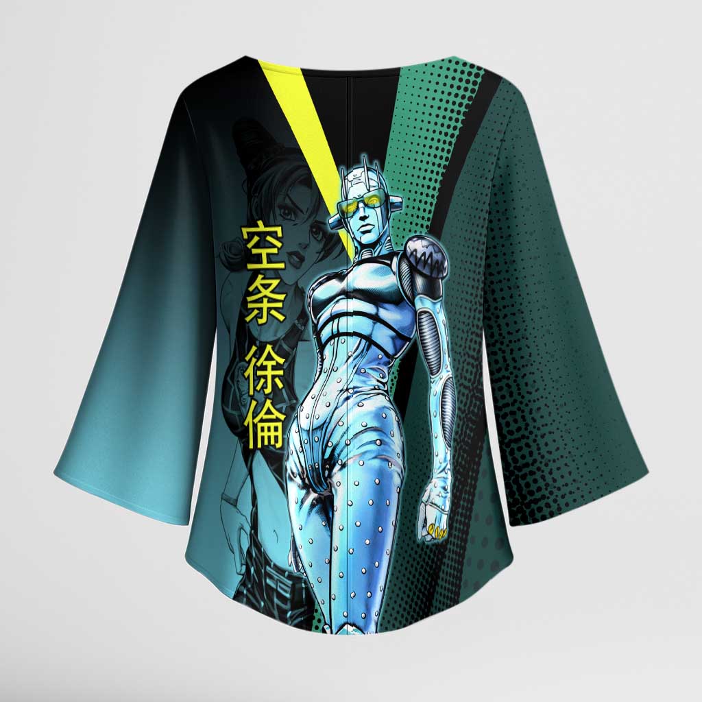 Jolyne Cujoh JoJo’s Bizarre Adventure Kimono Sleeve Blouse with Stone Free Stand - The Mazicc