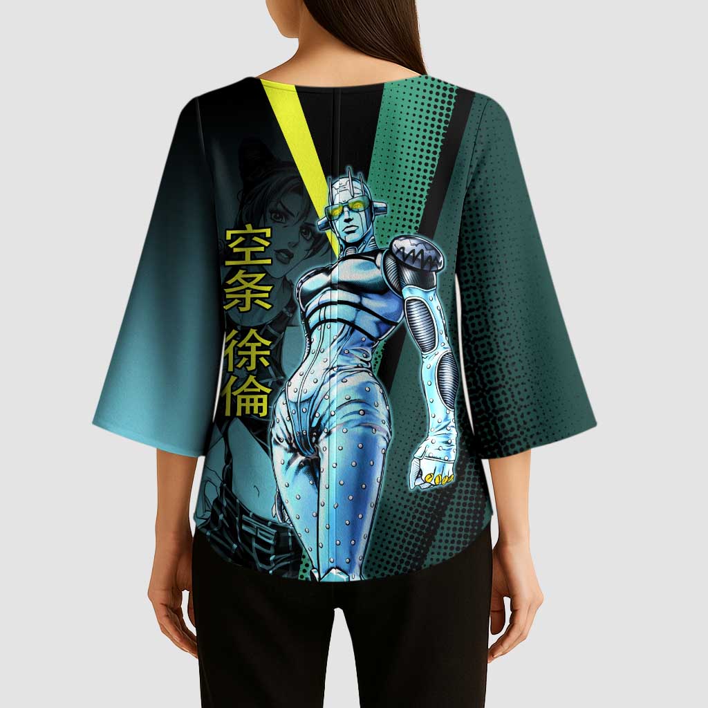 Jolyne Cujoh JoJo’s Bizarre Adventure Kimono Sleeve Blouse with Stone Free Stand - The Mazicc