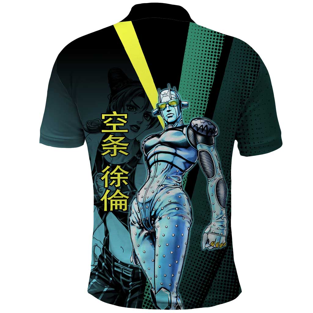 Jolyne Cujoh JoJo’s Bizarre Adventure Polo Shirt with Stone Free Stand - The Mazicc