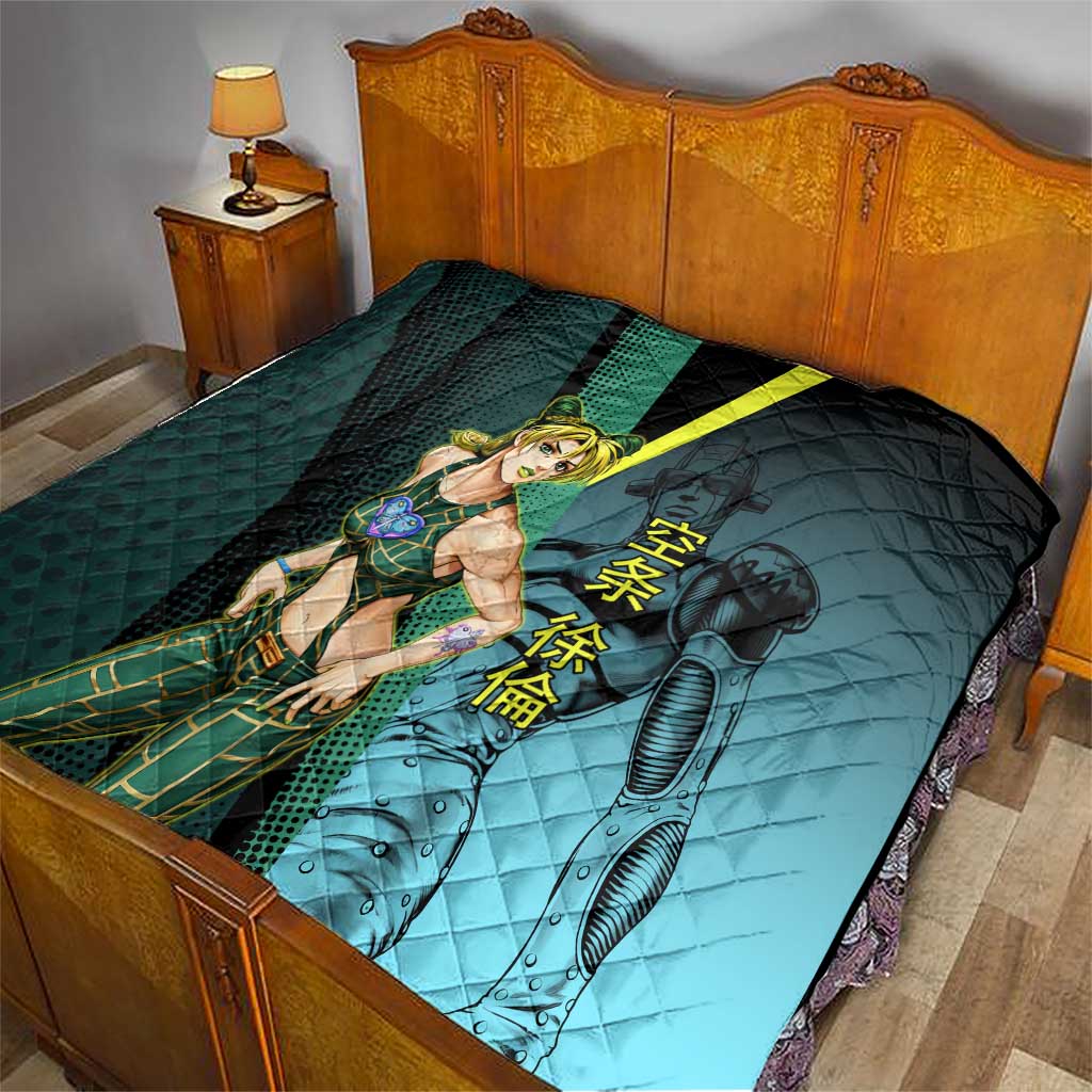 Jolyne Cujoh JoJo’s Bizarre Adventure Quilt with Stone Free Stand - The Mazicc