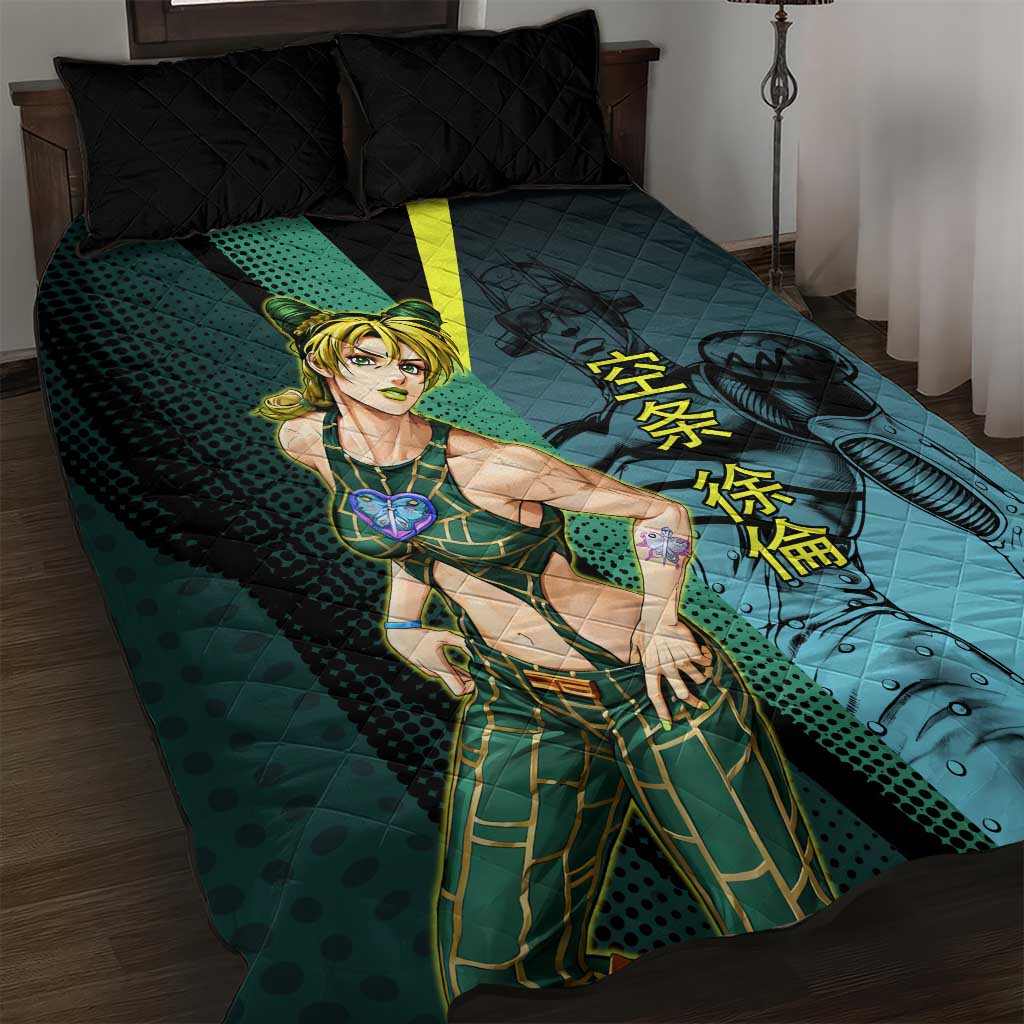 Jolyne Cujoh JoJo’s Bizarre Adventure Quilt Bed Set with Stone Free Stand - The Mazicc