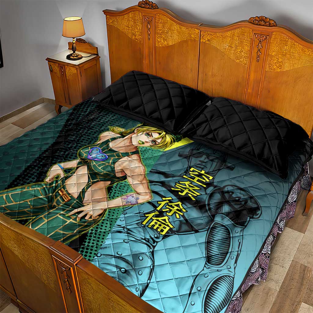 Jolyne Cujoh JoJo’s Bizarre Adventure Quilt Bed Set with Stone Free Stand - The Mazicc