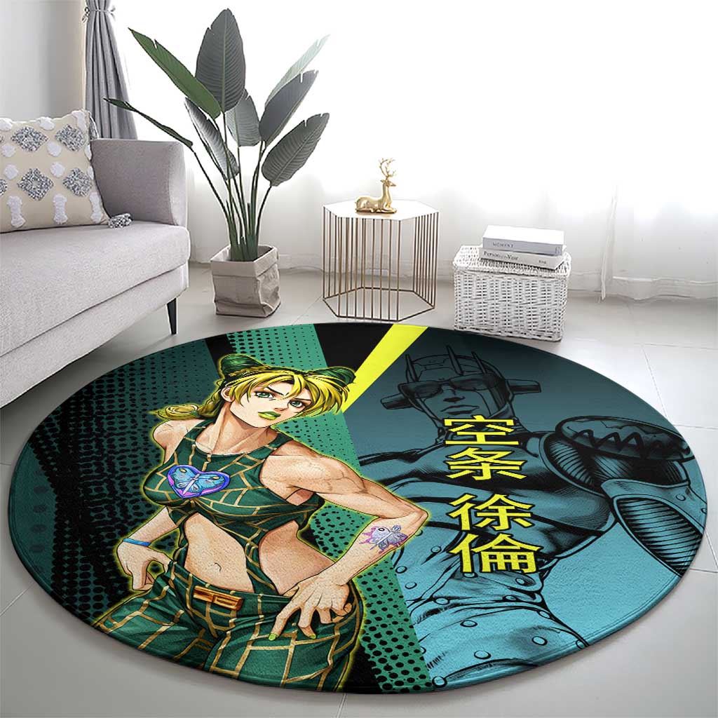 Jolyne Cujoh JoJo’s Bizarre Adventure Round Carpet with Stone Free Stand - The Mazicc