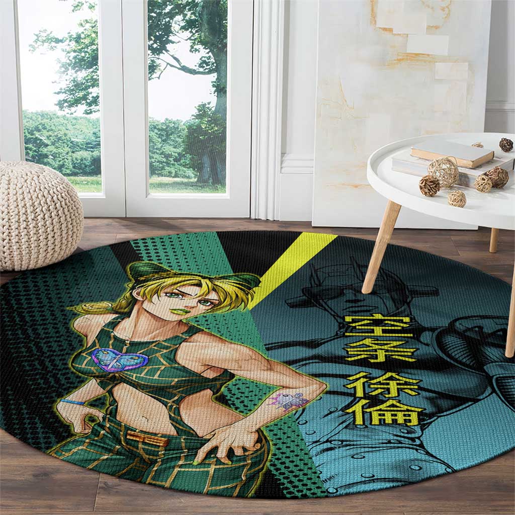Jolyne Cujoh JoJo’s Bizarre Adventure Round Carpet with Stone Free Stand - The Mazicc
