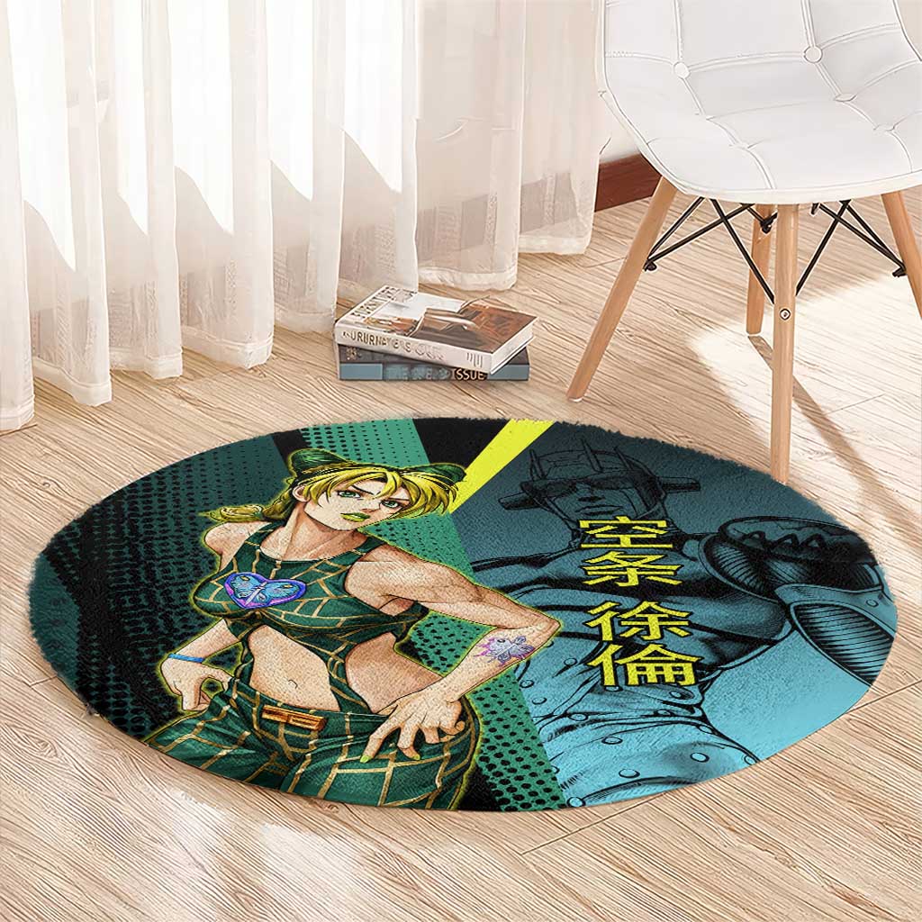Jolyne Cujoh JoJo’s Bizarre Adventure Round Carpet with Stone Free Stand - The Mazicc