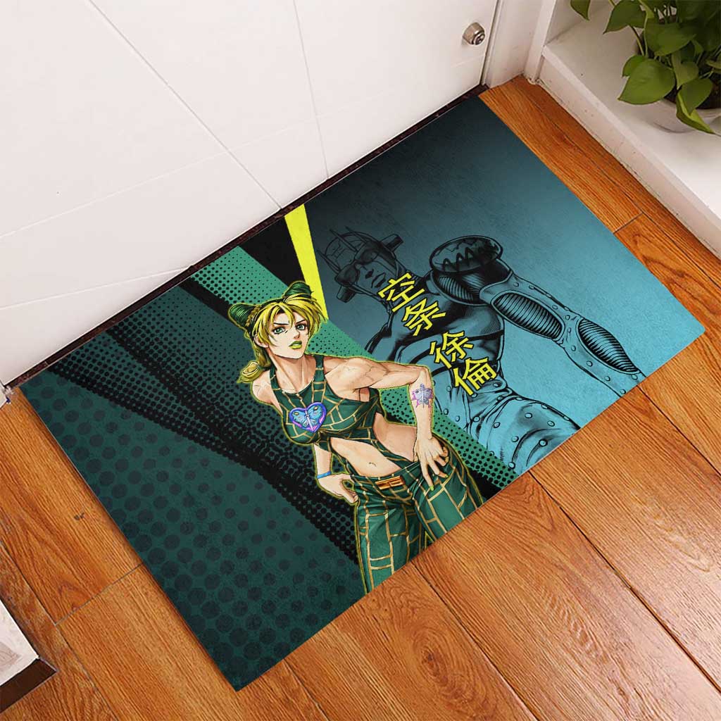 Jolyne Cujoh JoJo’s Bizarre Adventure Rubber Doormat with Stone Free Stand - The Mazicc