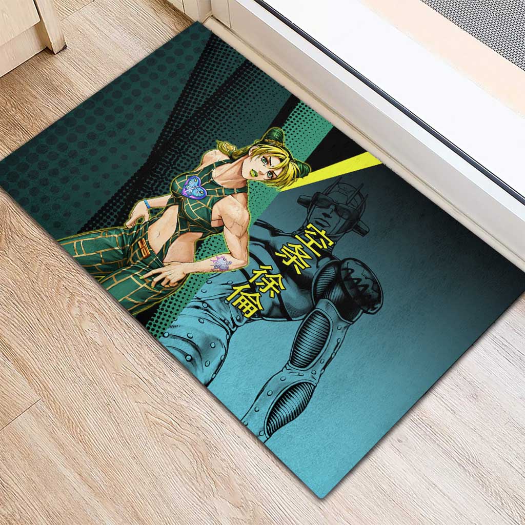 Jolyne Cujoh JoJo’s Bizarre Adventure Rubber Doormat with Stone Free Stand - The Mazicc