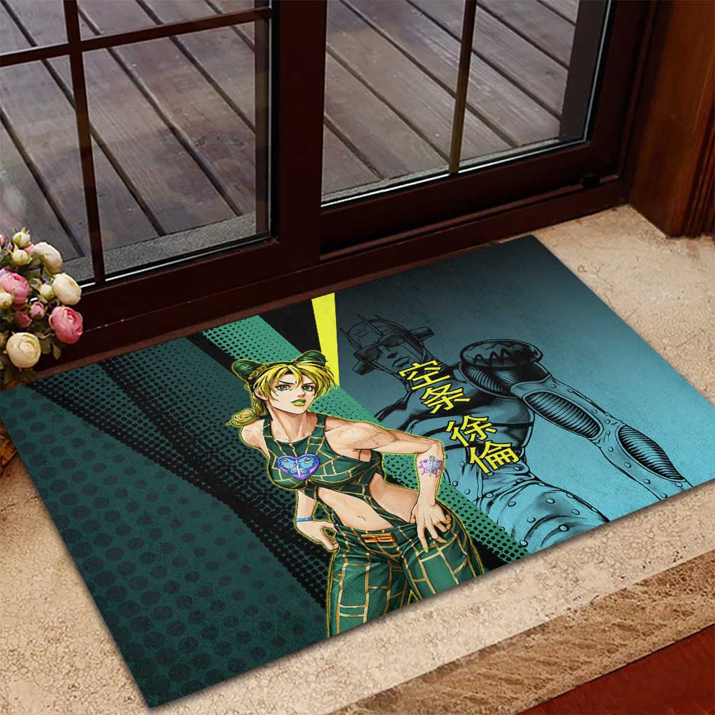 Jolyne Cujoh JoJo’s Bizarre Adventure Rubber Doormat with Stone Free Stand - The Mazicc