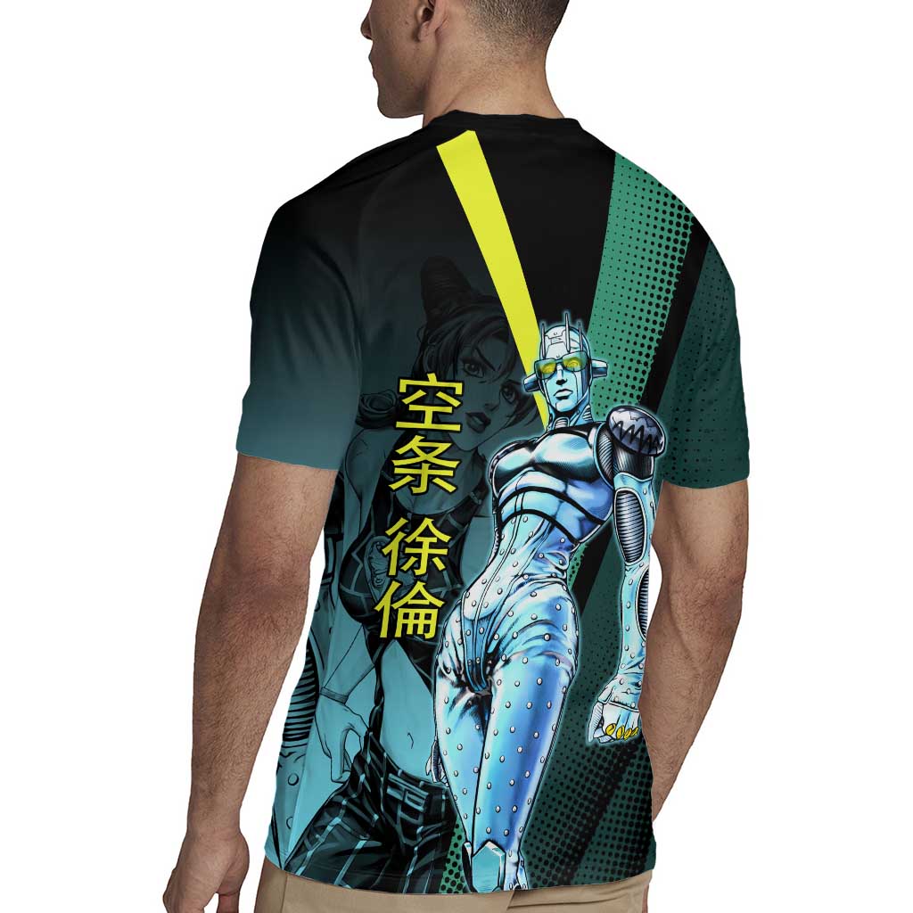 Jolyne Cujoh JoJo’s Bizarre Adventure Rugby Jersey with Stone Free Stand - The Mazicc