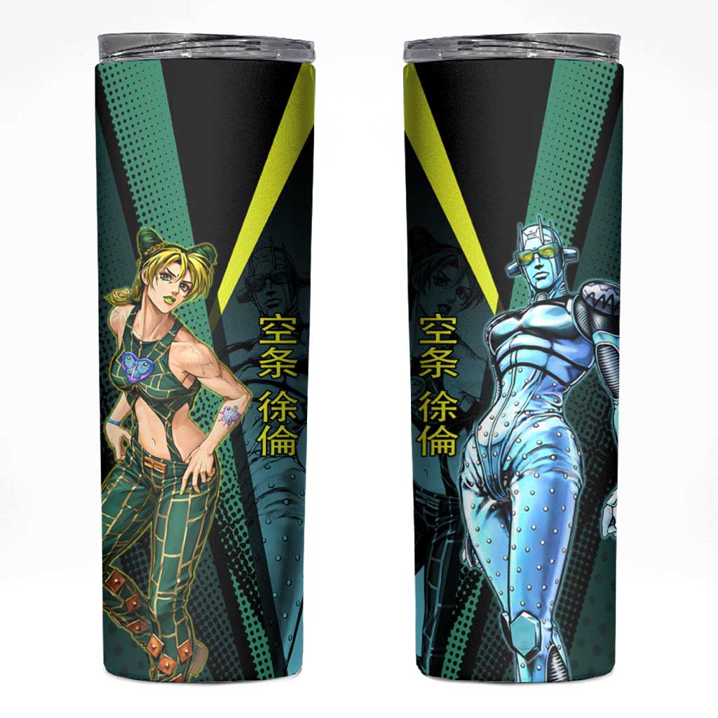 Jolyne Cujoh JoJo’s Bizarre Adventure Skinny Tumbler with Stone Free Stand - The Mazicc