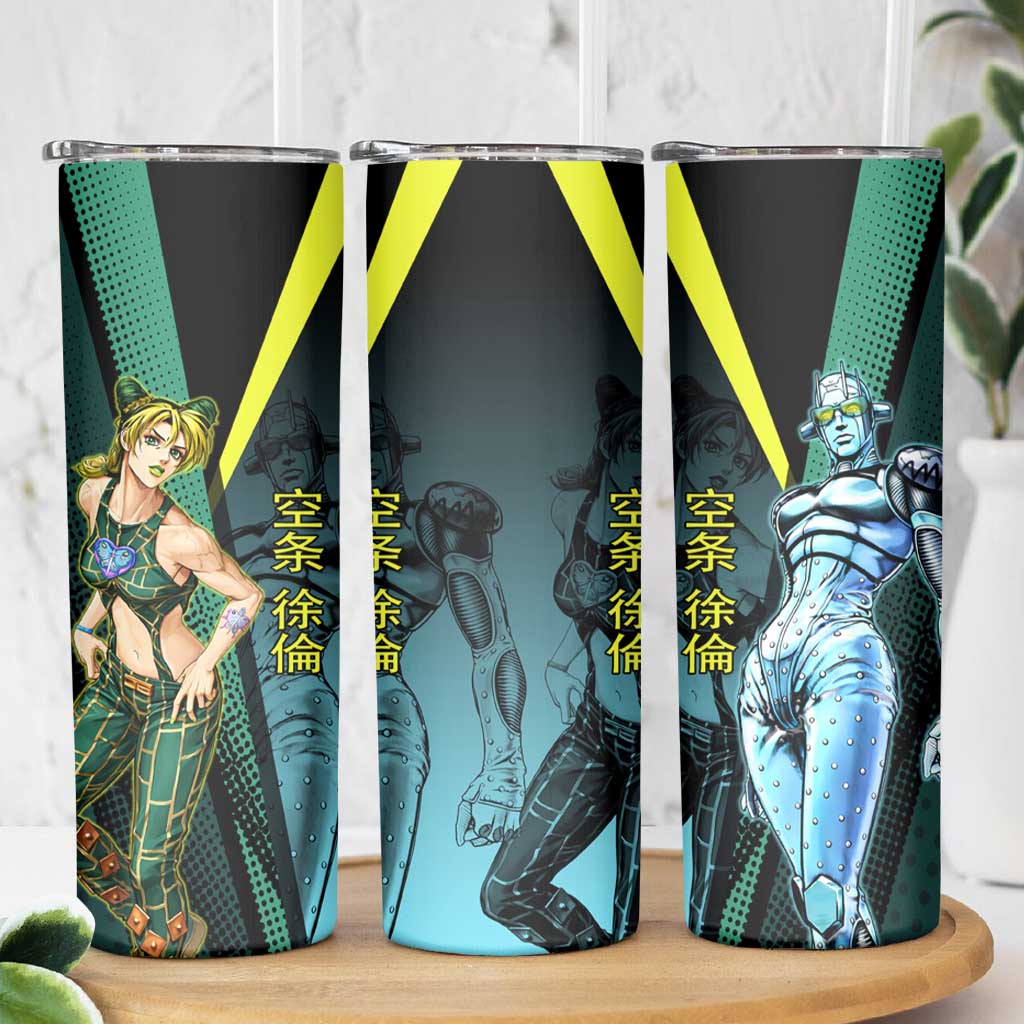 Jolyne Cujoh JoJo’s Bizarre Adventure Skinny Tumbler with Stone Free Stand - The Mazicc