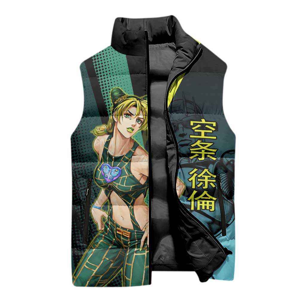Jolyne Cujoh JoJo’s Bizarre Adventure Sleeveless Puffer Jacket with Stone Free Stand - The Mazicc