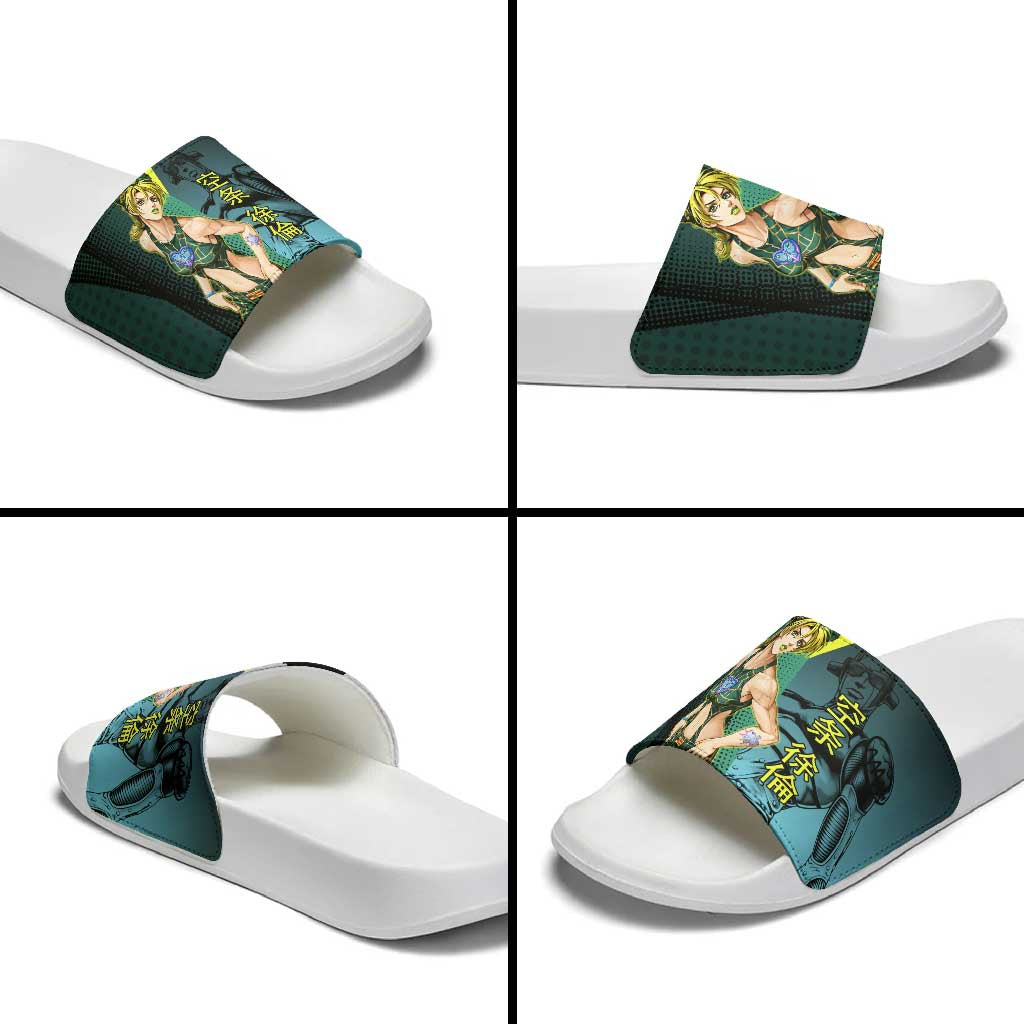 Jolyne Cujoh JoJo’s Bizarre Adventure Slide Sandals with Stone Free Stand - The Mazicc