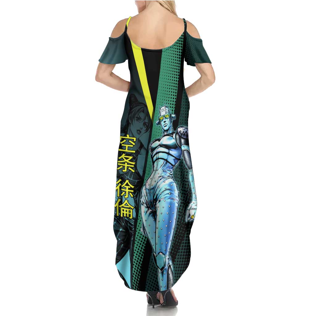 Jolyne Cujoh JoJo’s Bizarre Adventure Summer Maxi Dress with Stone Free Stand - The Mazicc