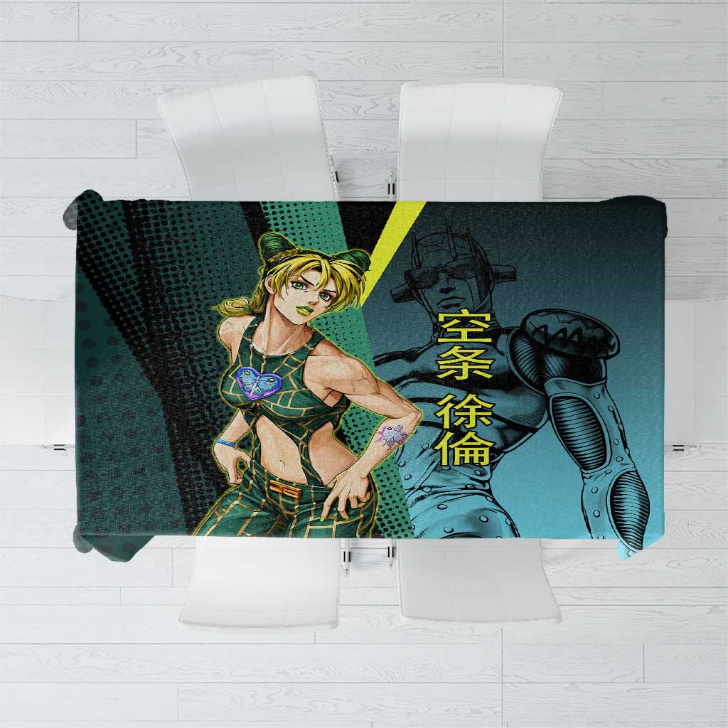Jolyne Cujoh JoJo’s Bizarre Adventure Tablecloth with Stone Free Stand - The Mazicc